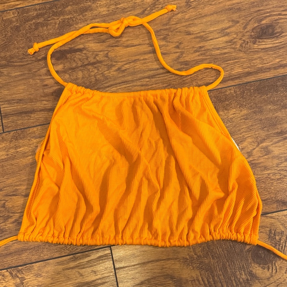Heart Hips Bright Orange Halter Top